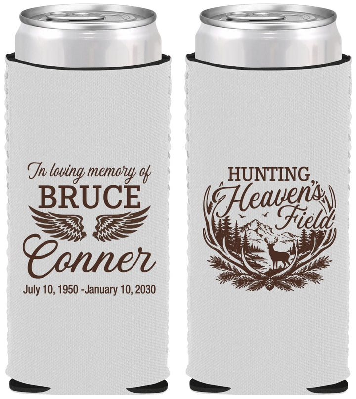 Custom Memorial Neoprene Slim Can Coolers - Hunting Heavens Field | 310021