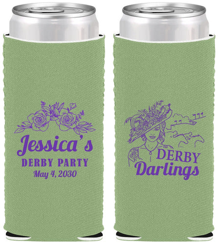 Custom Derby Day Neoprene Slim Can Coolers - Derby Darlins | 320004