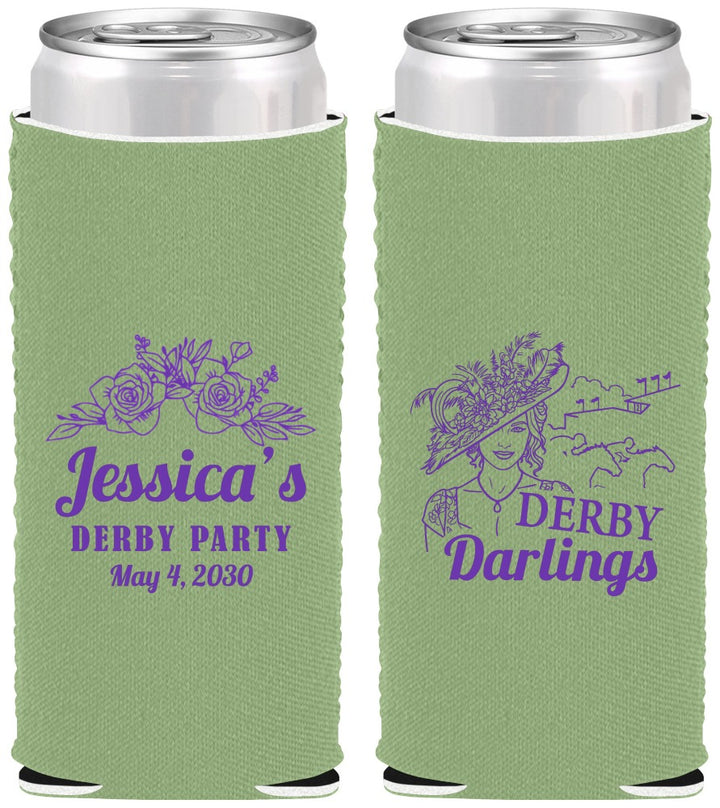 Custom Derby Day Neoprene Slim Can Coolers - Derby Darlins | 320004