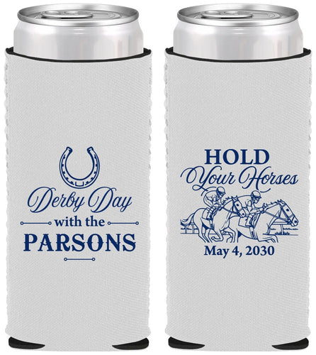 Custom Derby Day Neoprene Slim Can Coolers - Hold Your Horses | 320008