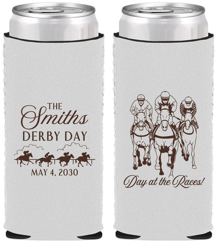 Custom Derby Day Neoprene Slim Can Coolers - Day At The Races | 320009