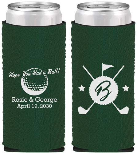 Custom Wedding Neoprene Slim Can Coolers - Golf | 325