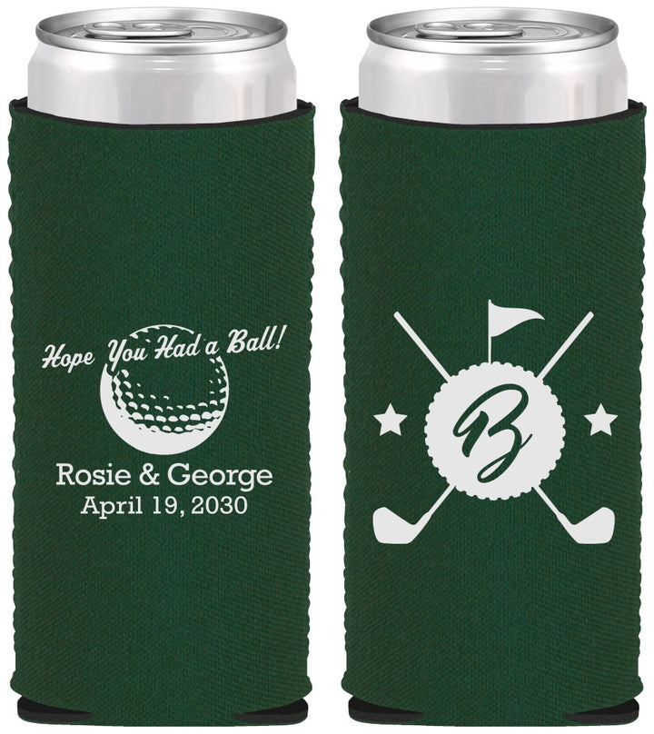 Custom Wedding Neoprene Slim Can Coolers - Golf | 325