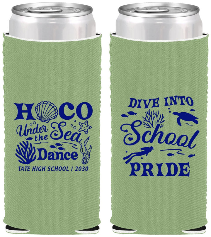Custom Homecoming Neoprene Slim Can Coolers - Hoco Under The Sea | 330000