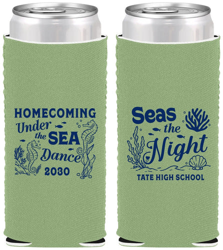 Custom Homecoming Neoprene Slim Can Coolers - Under The Sea Dance | 330001