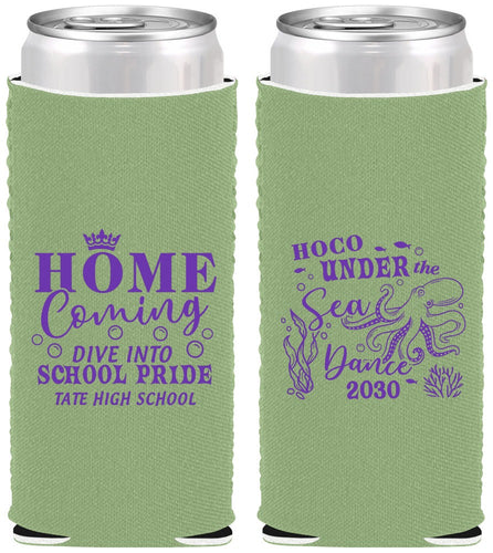 Custom Homecoming Neoprene Slim Can Coolers - Under The Sea Dance | 330002