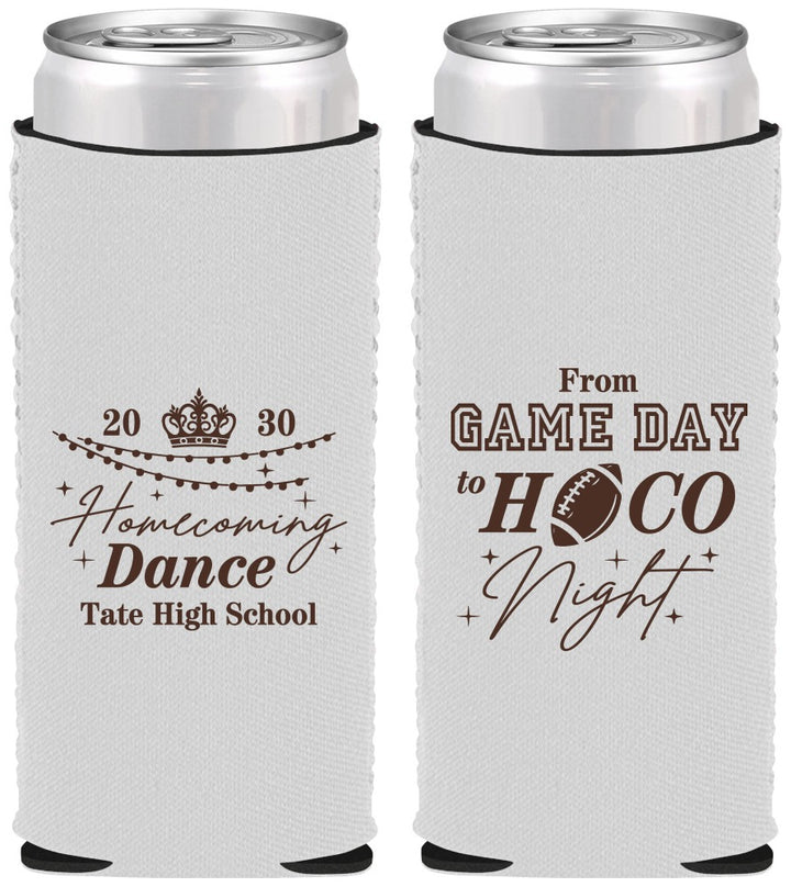 Custom Homecoming Neoprene Slim Can Coolers - Gameday To Hoco Night | 330005