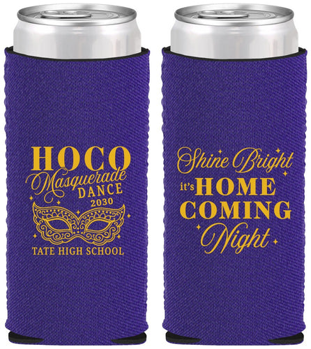 Custom Homecoming Neoprene Slim Can Coolers - Hoco Masquerade Dance | 330009