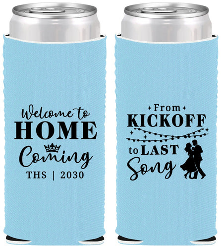 Custom Homecoming Neoprene Slim Can Coolers - From Kickoff To Last Song | 330018