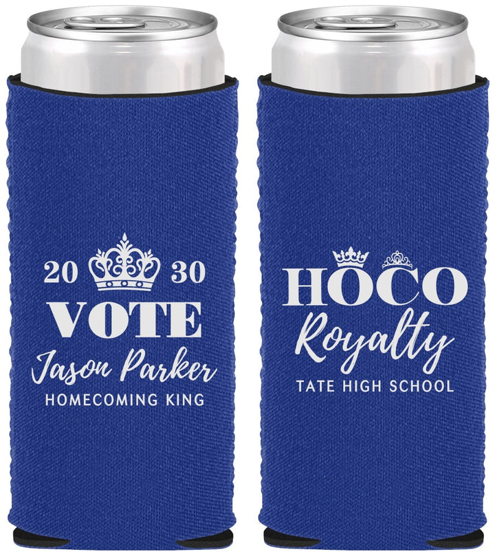 Custom Homecoming Neoprene Slim Can Coolers - Hoco King Vote | 330021