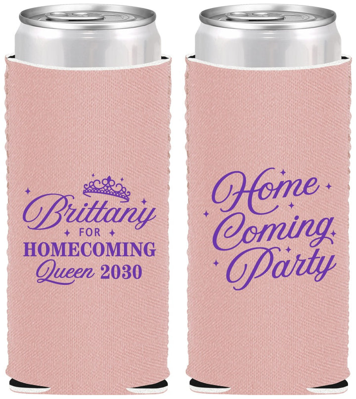 Custom Homecoming Neoprene Slim Can Coolers - Hoco Queen Vote | 330022