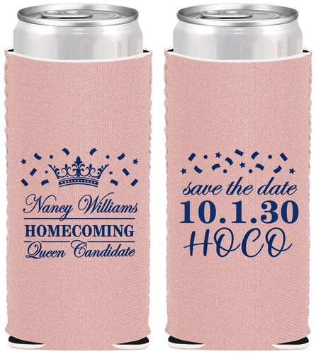 Custom Homecoming Neoprene Slim Can Coolers - Hoco Queen Vote | 330024