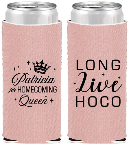 Custom Homecoming Neoprene Slim Can Coolers - Hoco Queen Vote | 330026