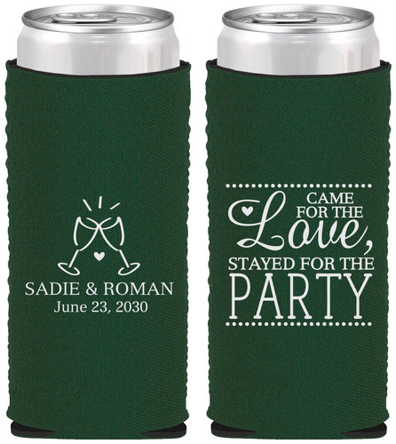 Custom Wedding Neoprene Slim Can Coolers - Love Party | 331