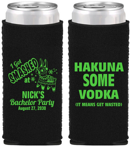 Custom Bachelor Party Neoprene Slim Can Coolers - Fiesta Mexican | 40004