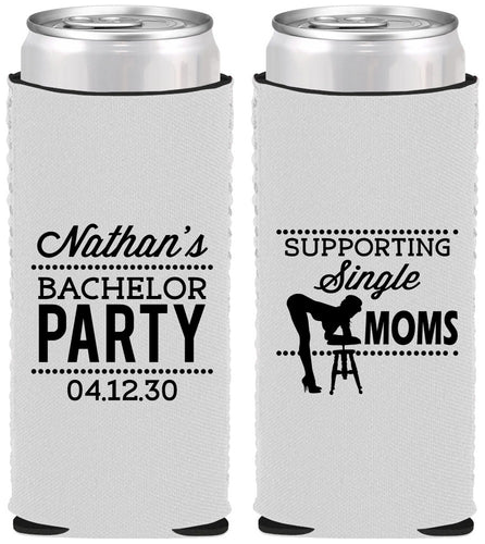 Custom Bachelor Party Neoprene Slim Can Coolers - Strip Club | 40006
