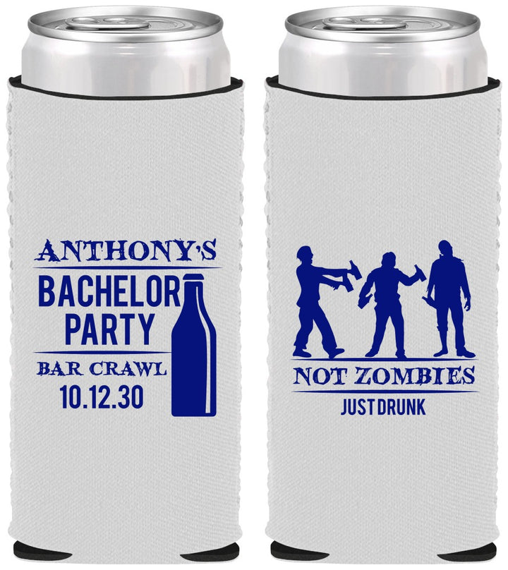 Custom Bachelor Party Neoprene Slim Can Coolers - Bar Crawl | 40010