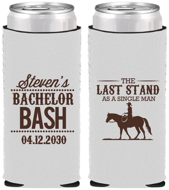 Custom Bachelor Party Neoprene Slim Can Coolers - The Last Stand | 40050