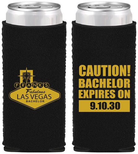 Custom Bachelor Party Neoprene Slim Can Coolers - Las Vegas | 40056