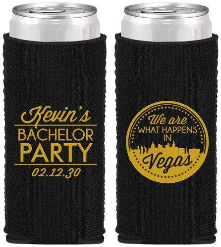 Custom Bachelor Party Neoprene Slim Can Coolers - Last Vegas | 40060