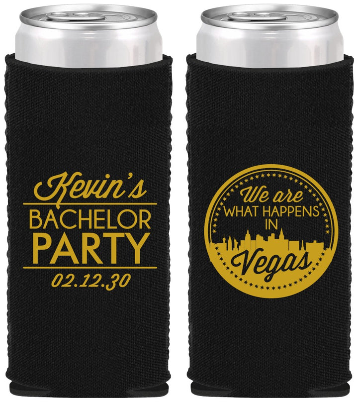 Custom Bachelor Party Neoprene Slim Can Coolers - Last Vegas | 40060