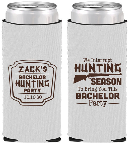 Custom Bachelor Party Neoprene Slim Can Coolers - Hunting Season | 40063