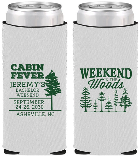 Custom Bachelor Party Neoprene Slim Can Coolers - Camping | 40065