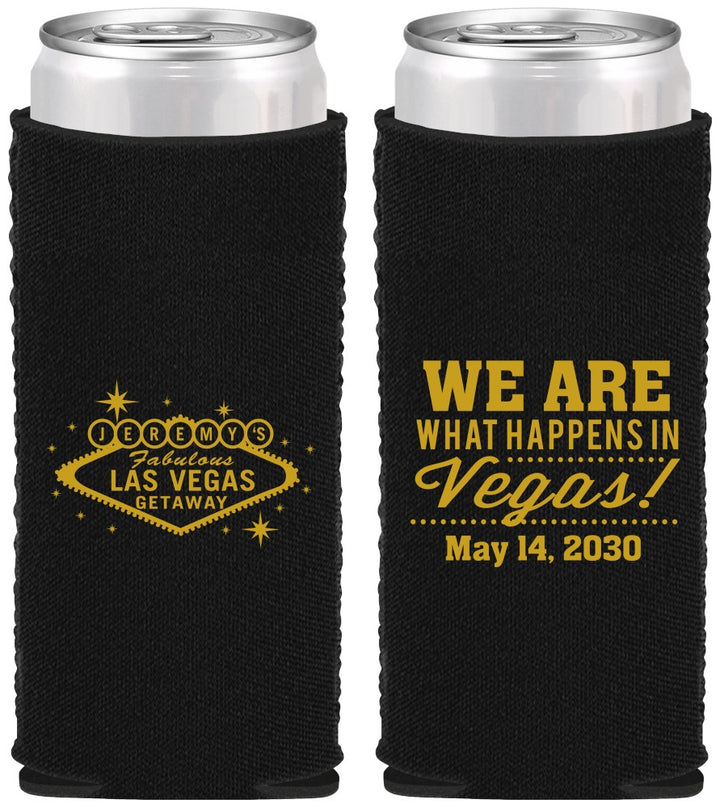 Custom Bachelor Party Neoprene Slim Can Coolers - Las Vegas | 40066