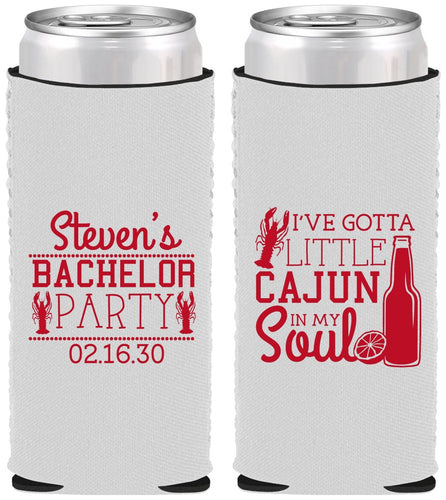 Custom Bachelor Party Neoprene Slim Can Coolers - Cajun In My Soul | 40078