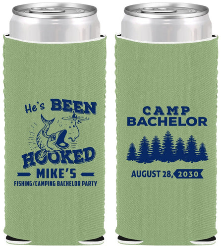Custom Bachelor Party Neoprene Slim Can Coolers - Fishing | 40080