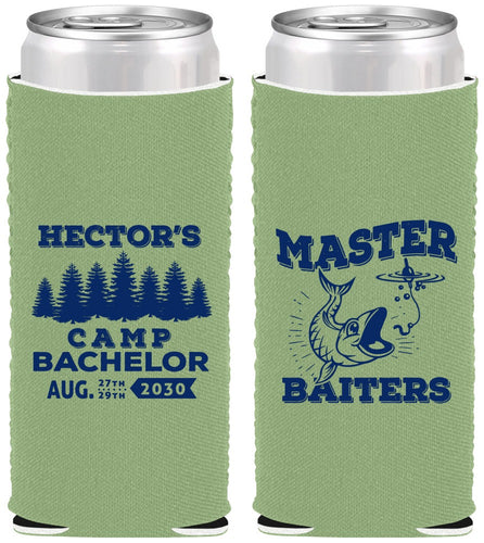 Custom Bachelor Party Neoprene Slim Can Coolers - Fishing | 40081