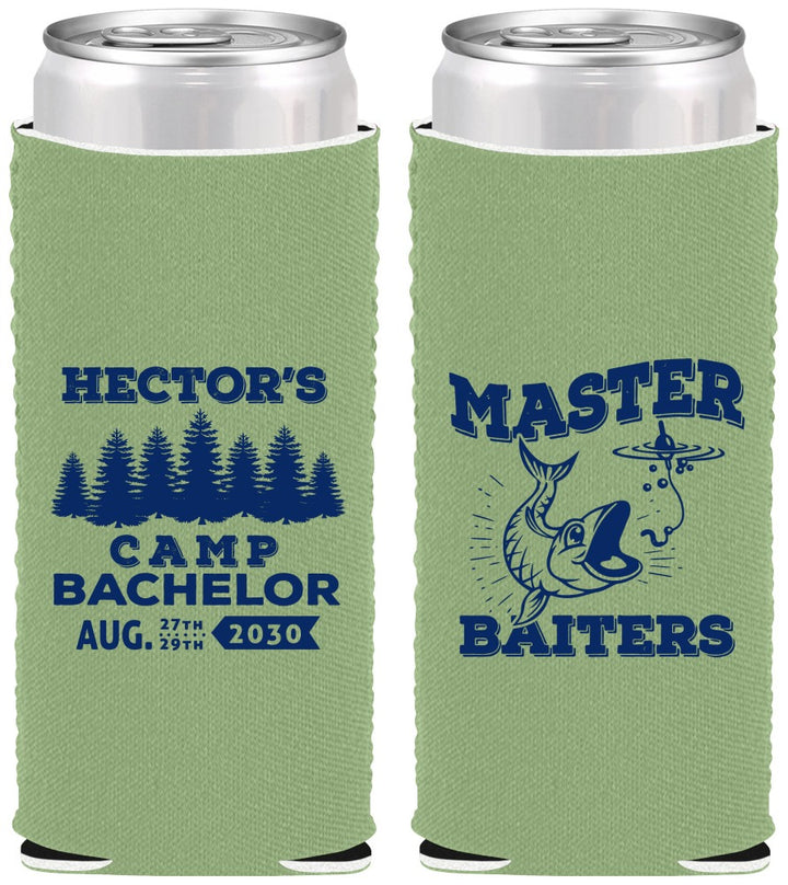 Custom Bachelor Party Neoprene Slim Can Coolers - Fishing | 40081