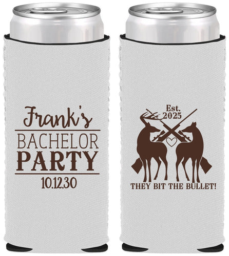Custom Bachelor Party Neoprene Slim Can Coolers - Hunting | 40083