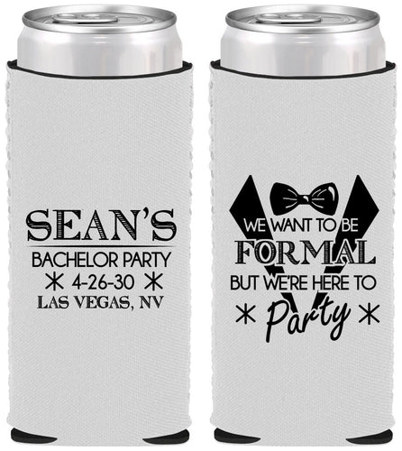 Custom Bachelor Party Neoprene Slim Can Coolers - Forma | 40098