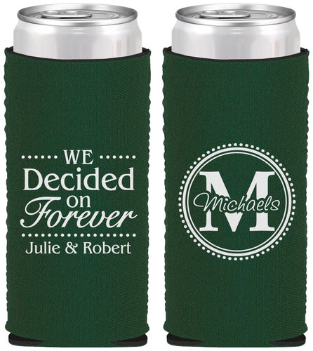 Custom Wedding Neoprene Slim Can Coolers - Monogram | 435