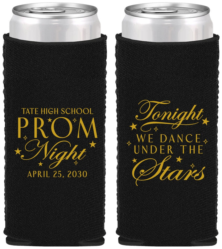 Custom Prom Neoprene Slim Can Coolers - Tonight We Dance | 50000