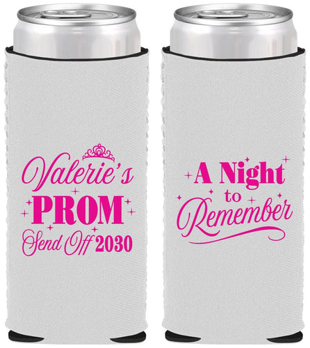 Custom Prom Neoprene Slim Can Coolers - Send Off | 50006