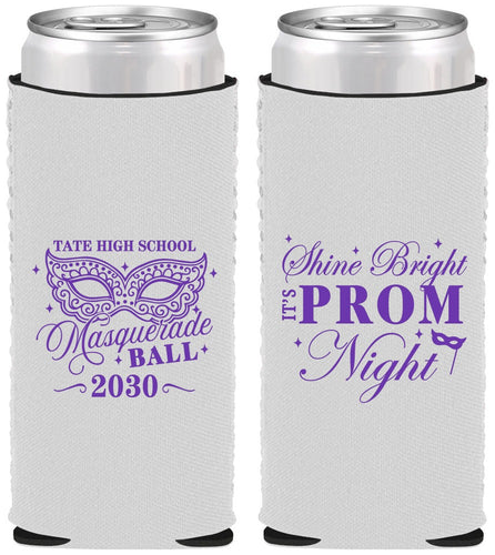 Custom Prom Neoprene Slim Can Coolers - Masquerade Ball | 50010