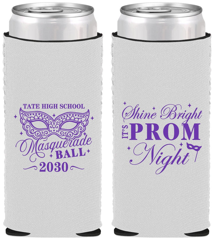 Custom Prom Neoprene Slim Can Coolers - Masquerade Ball | 50010
