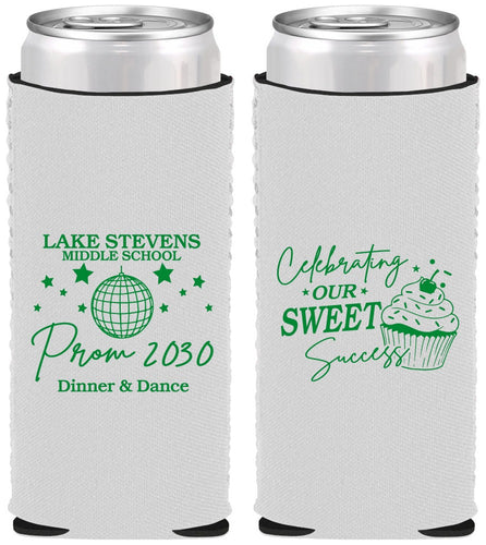Custom Prom Neoprene Slim Can Coolers - Middle School Dance | 50014
