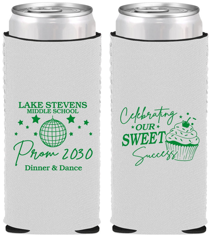 Custom Prom Neoprene Slim Can Coolers - Middle School Dance | 50014