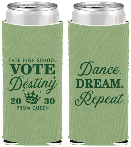 Custom Prom Neoprene Slim Can Coolers - Queen Vote | 50016