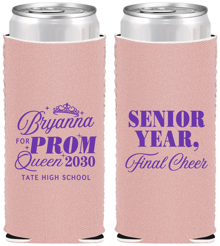 Custom Prom Neoprene Slim Can Coolers - Queen Vote | 50018