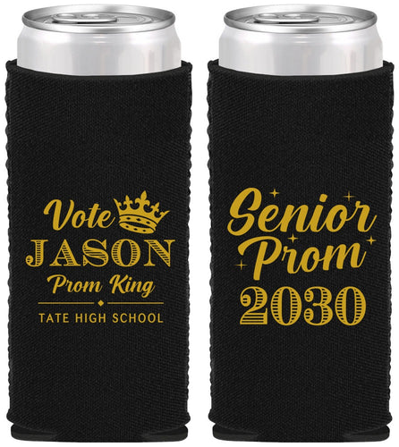 Custom Prom Neoprene Slim Can Coolers - King Vote | 50019