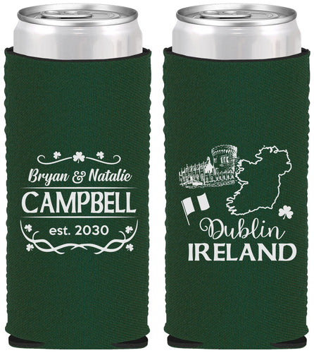 Custom Wedding Neoprene Slim Can Coolers - Ireland | 529