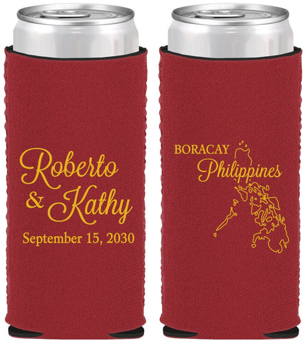 Custom Wedding Neoprene Slim Can Coolers - Philippines | 536