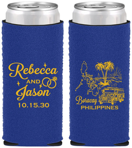 Custom Wedding Neoprene Slim Can Coolers - Philippines | 537