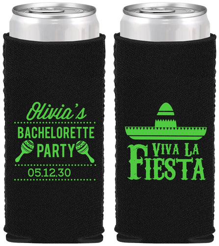 Custom Bachelorette Neoprene Slim Can Coolers - Viva La Fiesta | 60001
