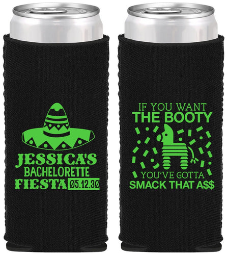 Custom Bachelorette Neoprene Slim Can Coolers - Mexico Fiesta | 60006
