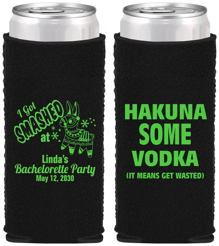 Custom Bachelorette Neoprene Slim Can Coolers - Mexico Fiesta | 60008